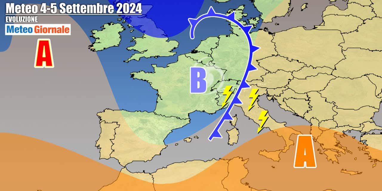 Meteo Italia: inizia settimana movimentata, temporali e calo termico