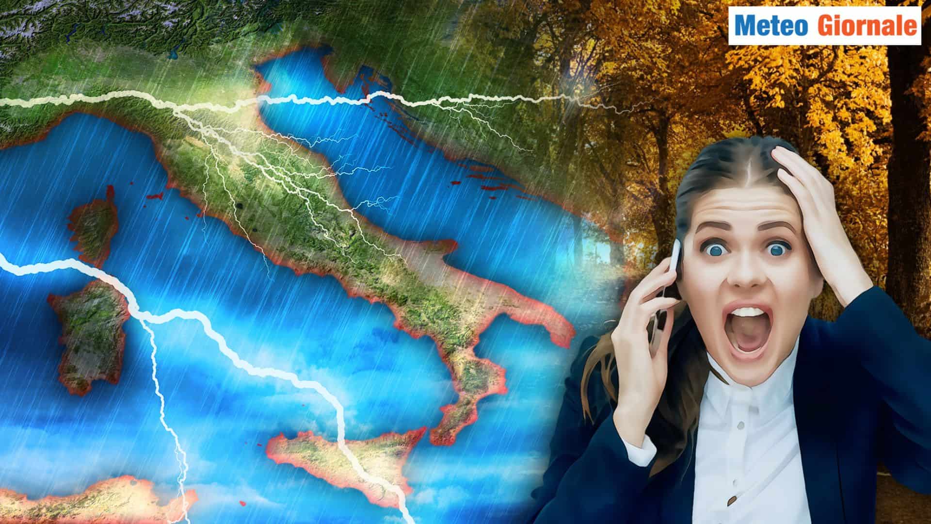 Tendenza METEO: prossima settimana con rischio TEMPORALI a causa di un’altra PERTURBAZIONE