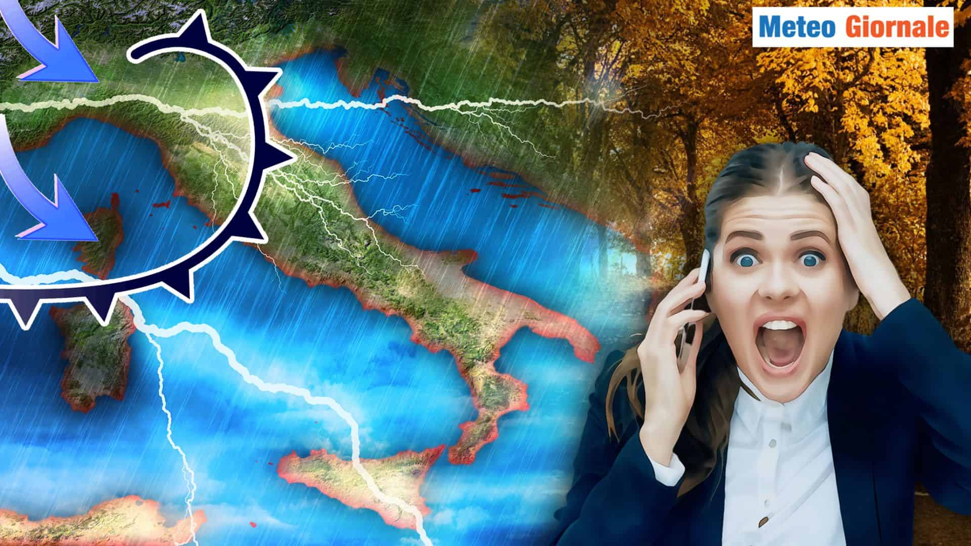Previsioni meteo: DOMANI arriva un’altra FORTE PERTURBAZIONE con PIOGGE e TEMPORALI