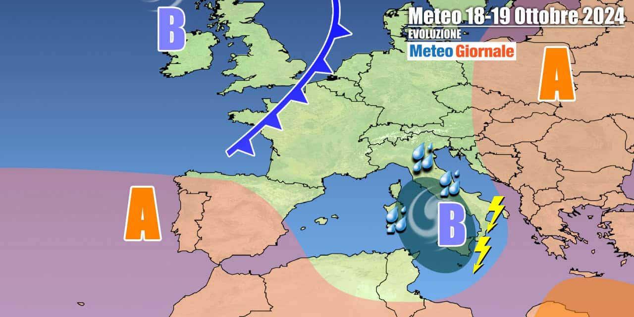 Meteo Italia: entra nel vivo il maltempo, ciclone nel weekend