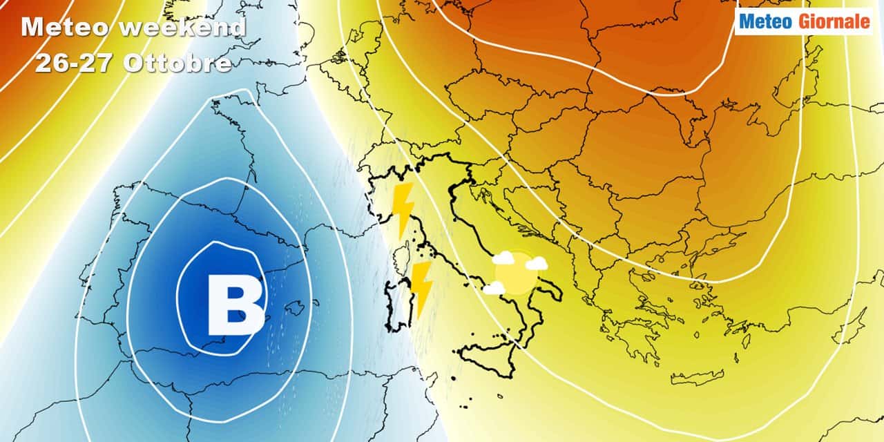 Previsioni meteo: weekend con Italia divisa fra alta pressione e forte maltempo