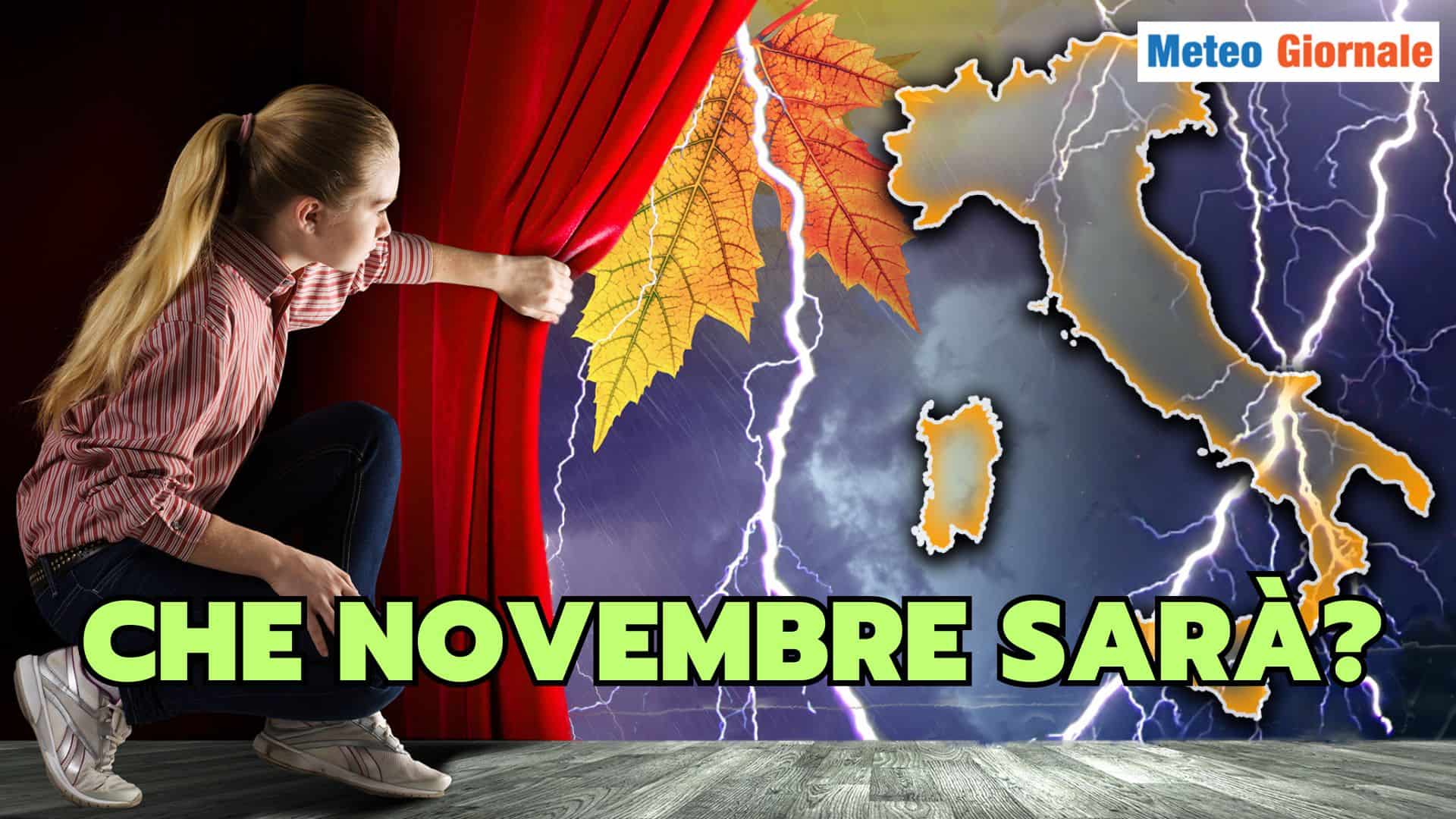 METEO: Novembre inizia mite, ma arrivano piogge e freddo