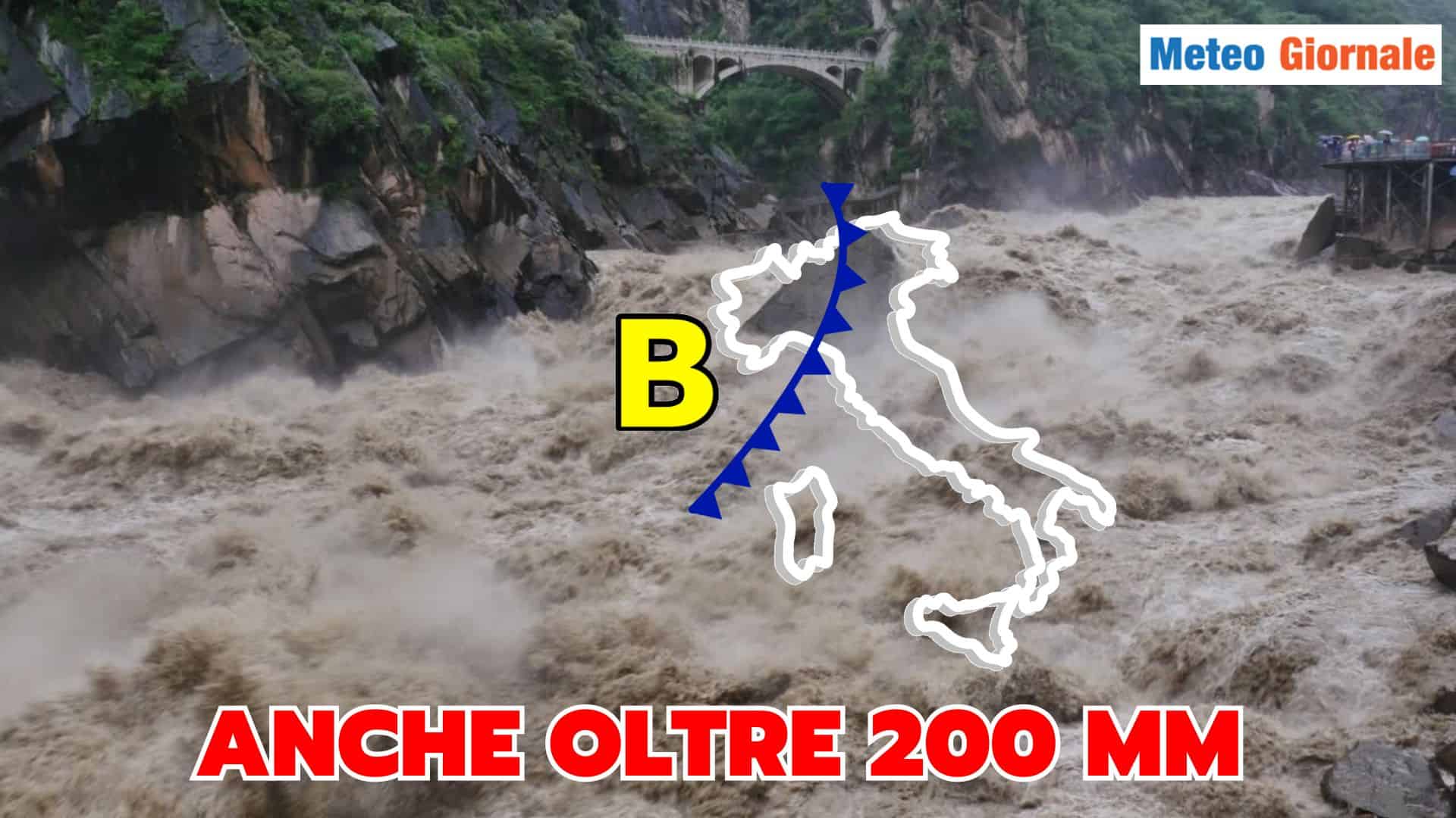 Meteo, martedì nero per il Nord Italia: attesi 200 mm di pioggia in poche ore