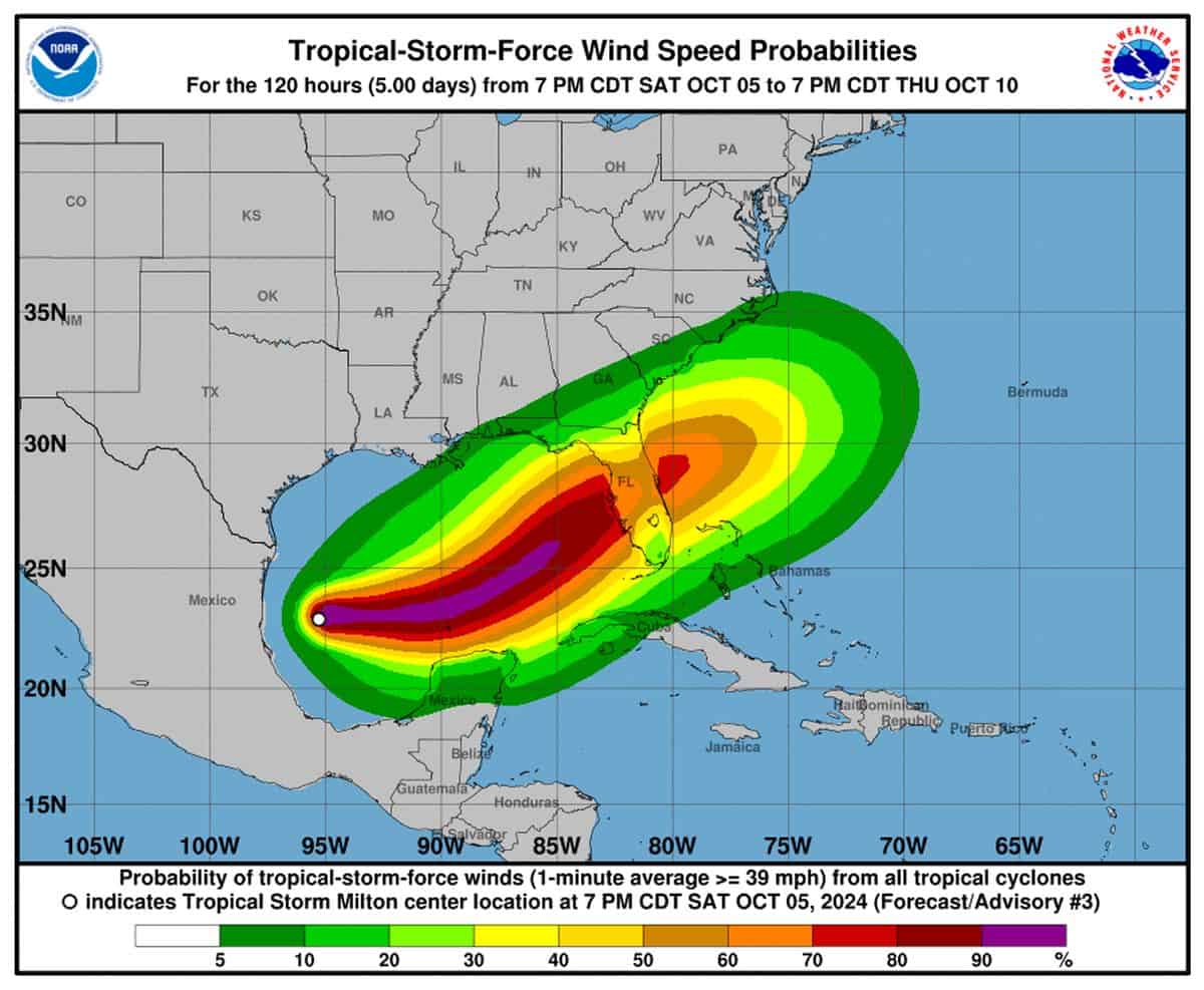 Milton, altro potenziale uragano, punta la Florida con previsione di piogge torrenziali