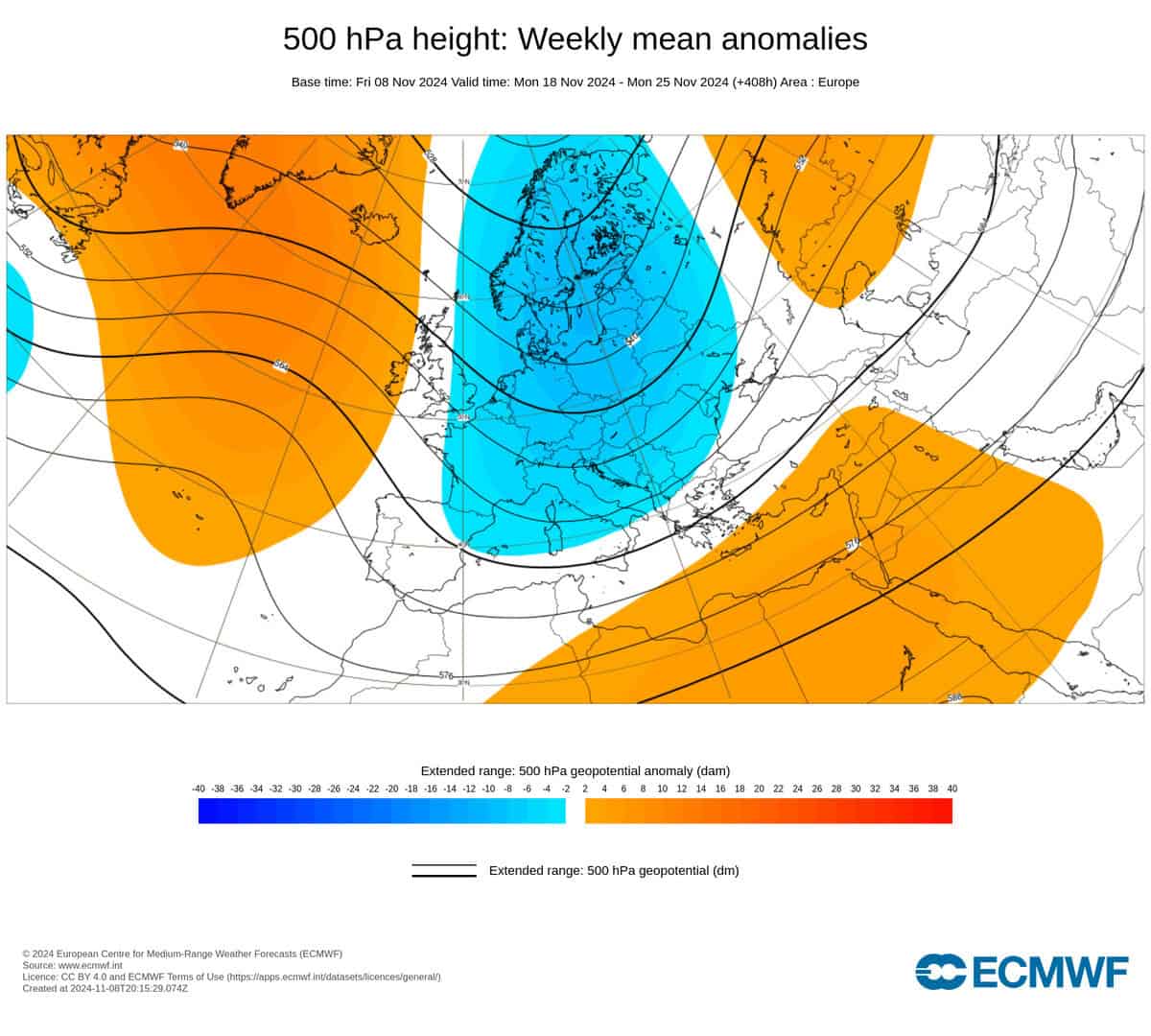 TENDENZA METEO: anche la settimana 18-25 Novembre con FREDDO e PIOGGE? Vediamo con le MAPPE.