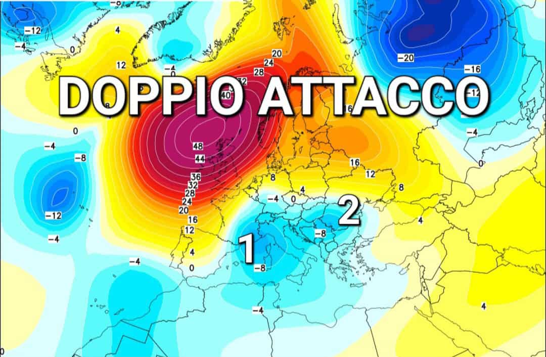 Meteo Italia: Due Cicloni preparano una settimana di Tempesta