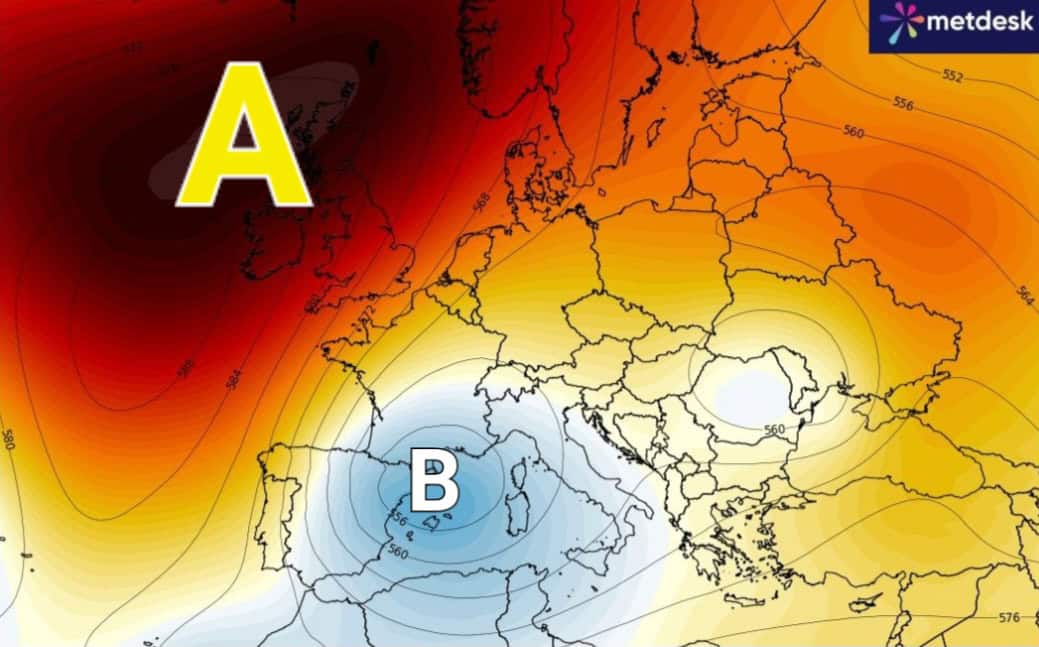 Meteo da paura: Vortice freddo e piogge torrenziali in arrivo la prossima settimana