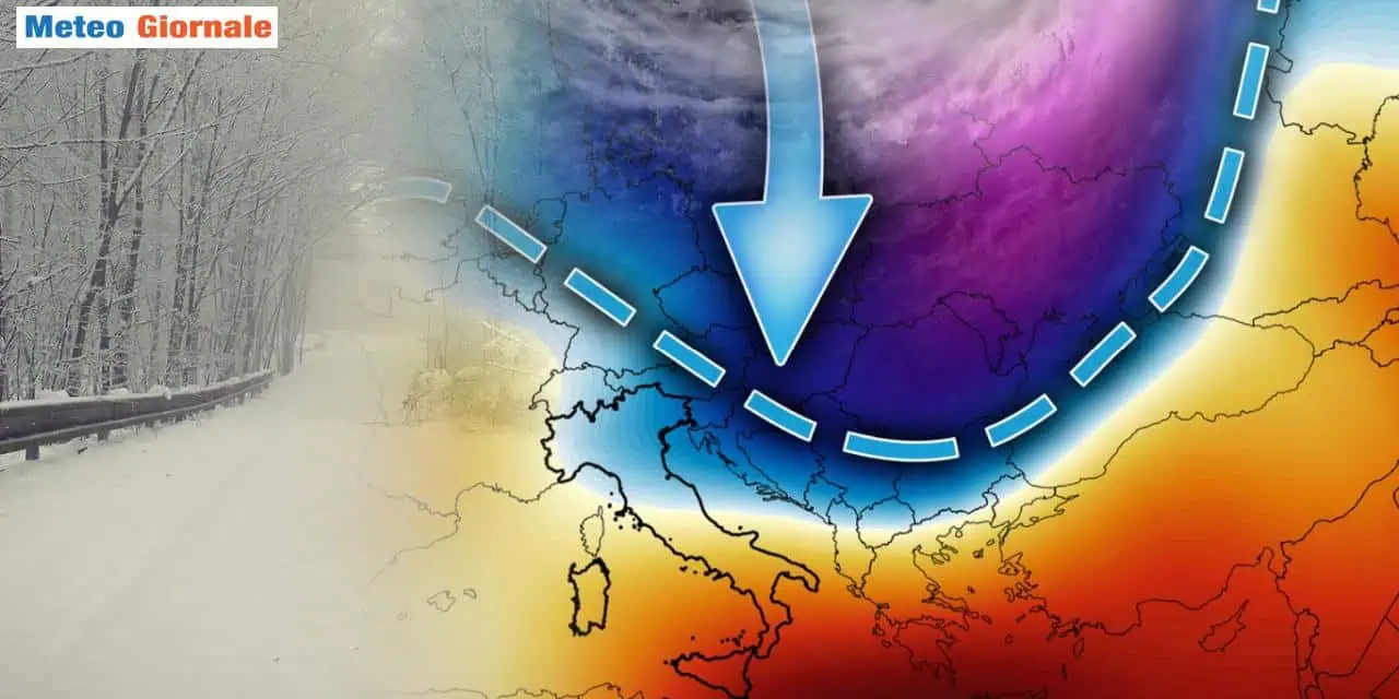 Netta demarcazione sull'Italia tra Nord e Sud