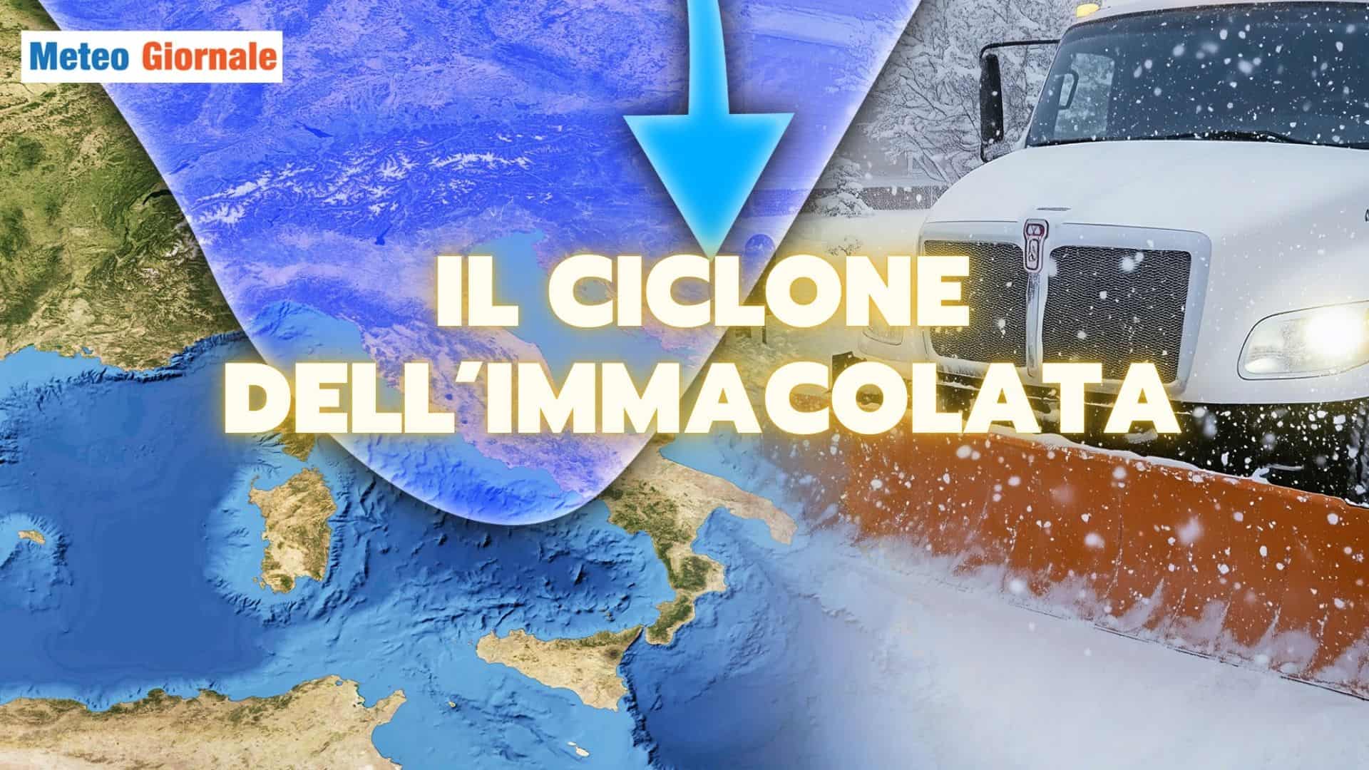 Meteo: Weekend dell’Immacolata con altro maltempo, freddo e neve