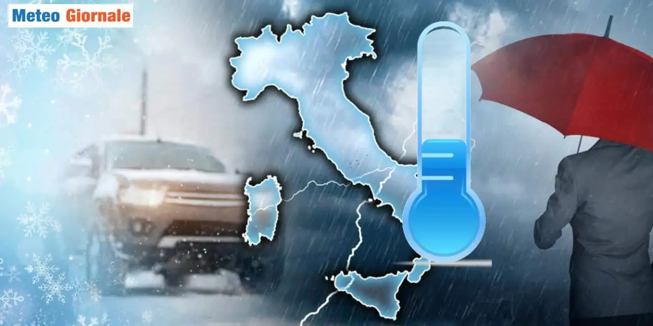 Pioggia e neve al Centro-Sud