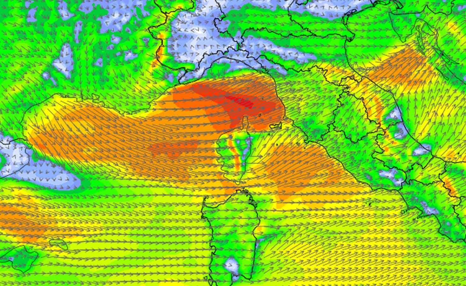 Meteo: tempesta violenta in arrivo sulla Corsica, raffiche fino a 200 km/h