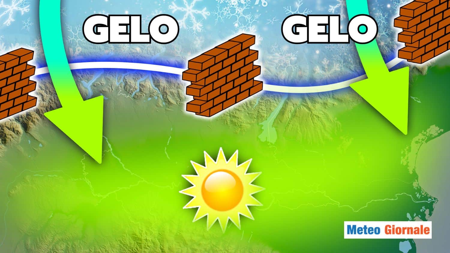 Meteo, una Diga che blocca il GELO e favorisce metri di NEVE