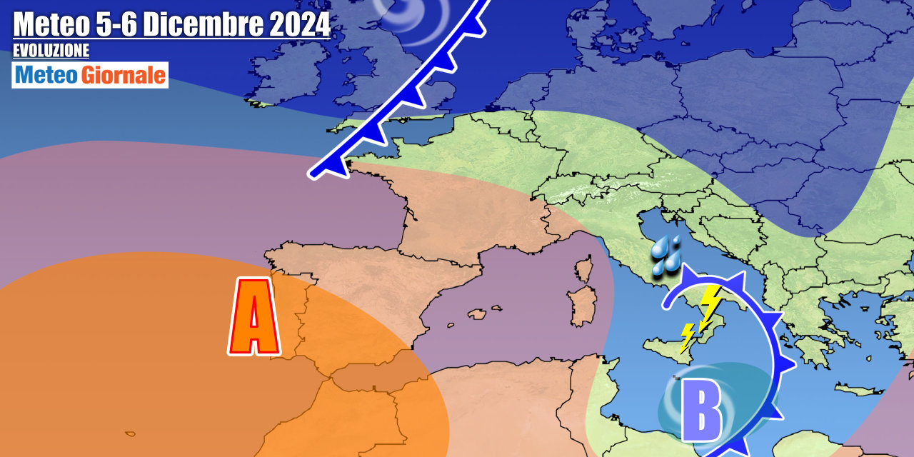 Un vortice mediterraneo penalizzerà il Sud