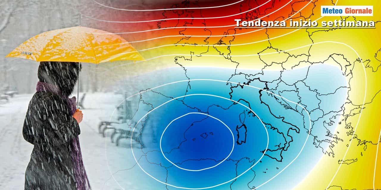Meteo: maltempo e freddo persistono anche a inizio settimana