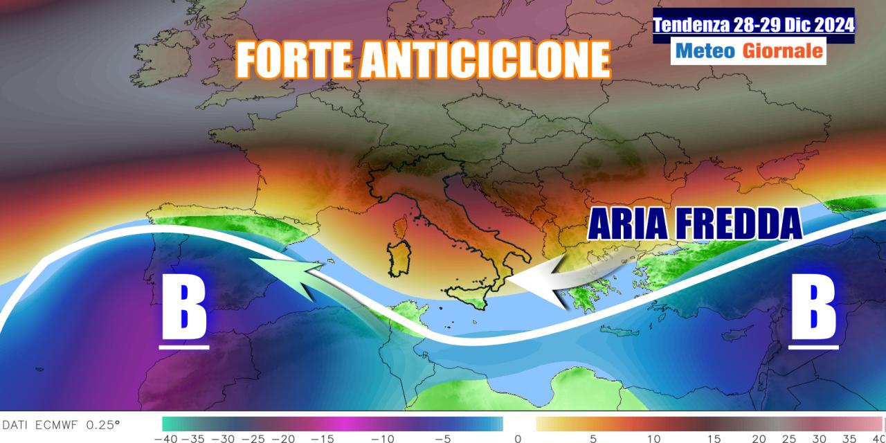 Evoluzione in bilico sull'Italia verso Capodanno