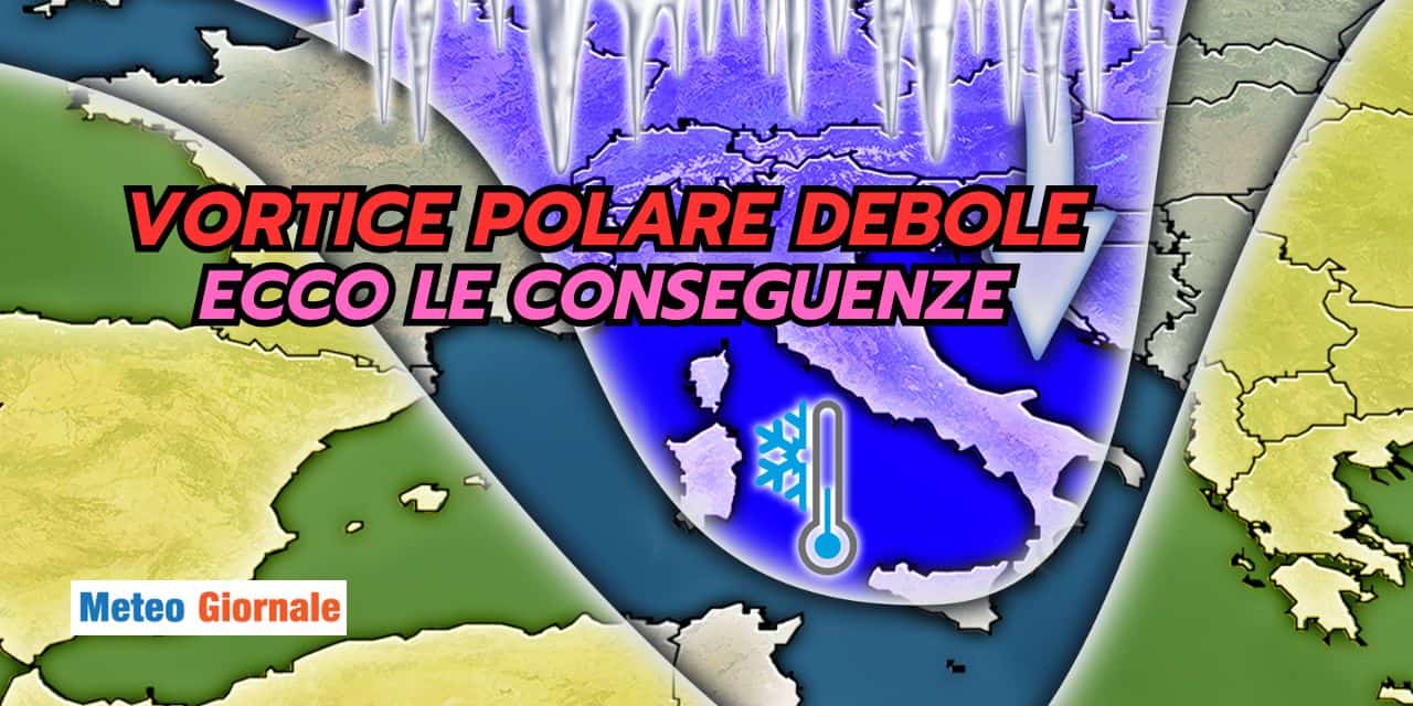 Vortice Polare debole nel meteo di Gennaio e Febbraio