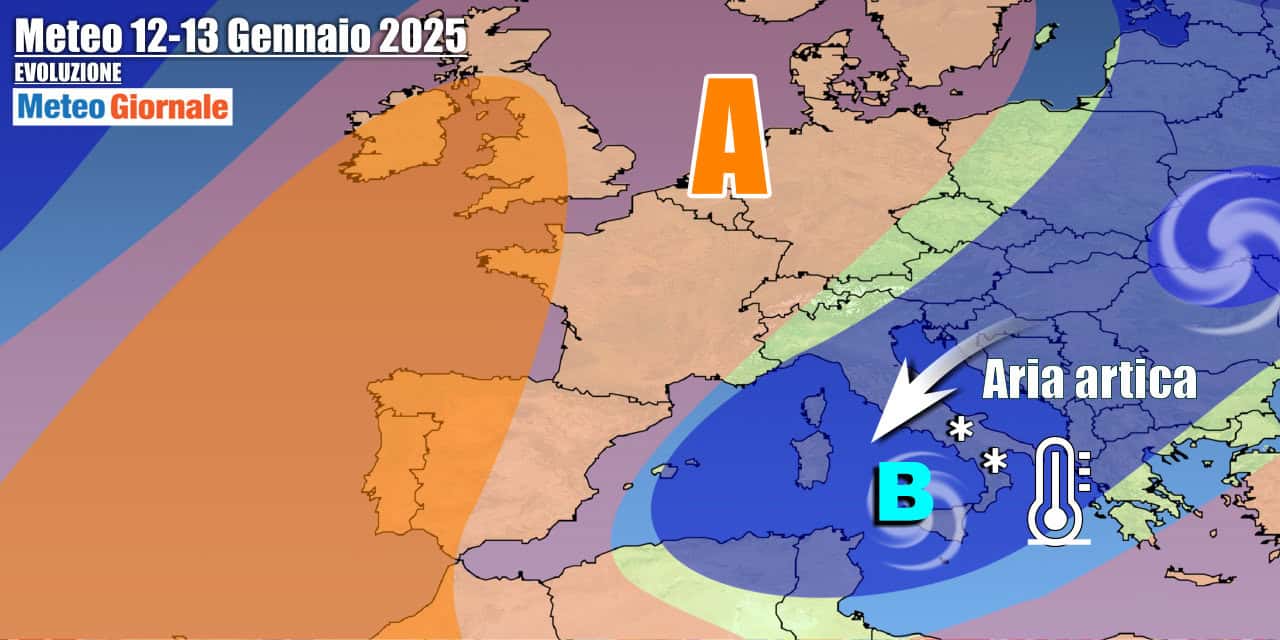 Meteo Italia: imminente irruzione fredda, sta arrivando neve a bassa quota