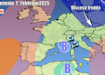 Piogge sparse e poi Febbraio inizierà con un vortice mediterraneo più attivo