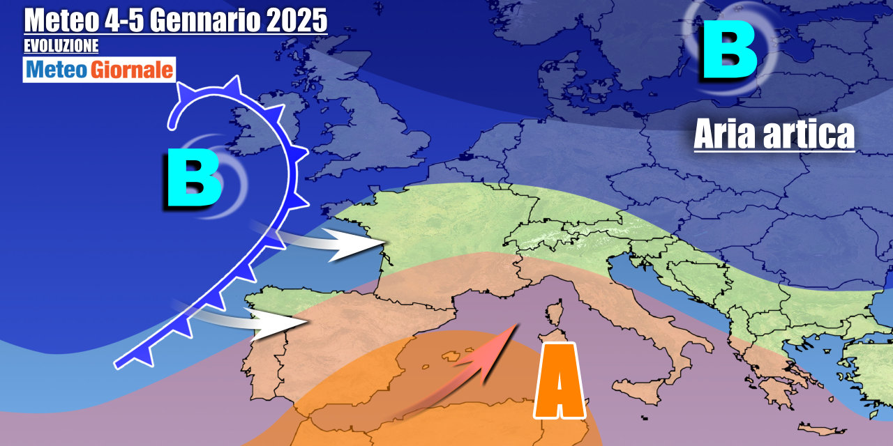 Météo Italie : retour de la pluie et de la neige, encore du mauvais temps prévu pour l’Épiphanie thumbnail