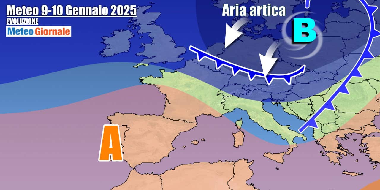 Meteo Italia: freddo artico e ciclone mediterraneo nel weekend