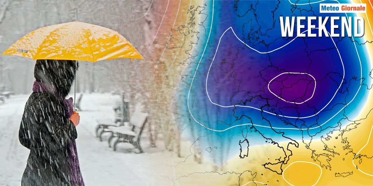 Meteo: il WEEKEND riporta l'Inverno, previsioni e focus MALTEMPO