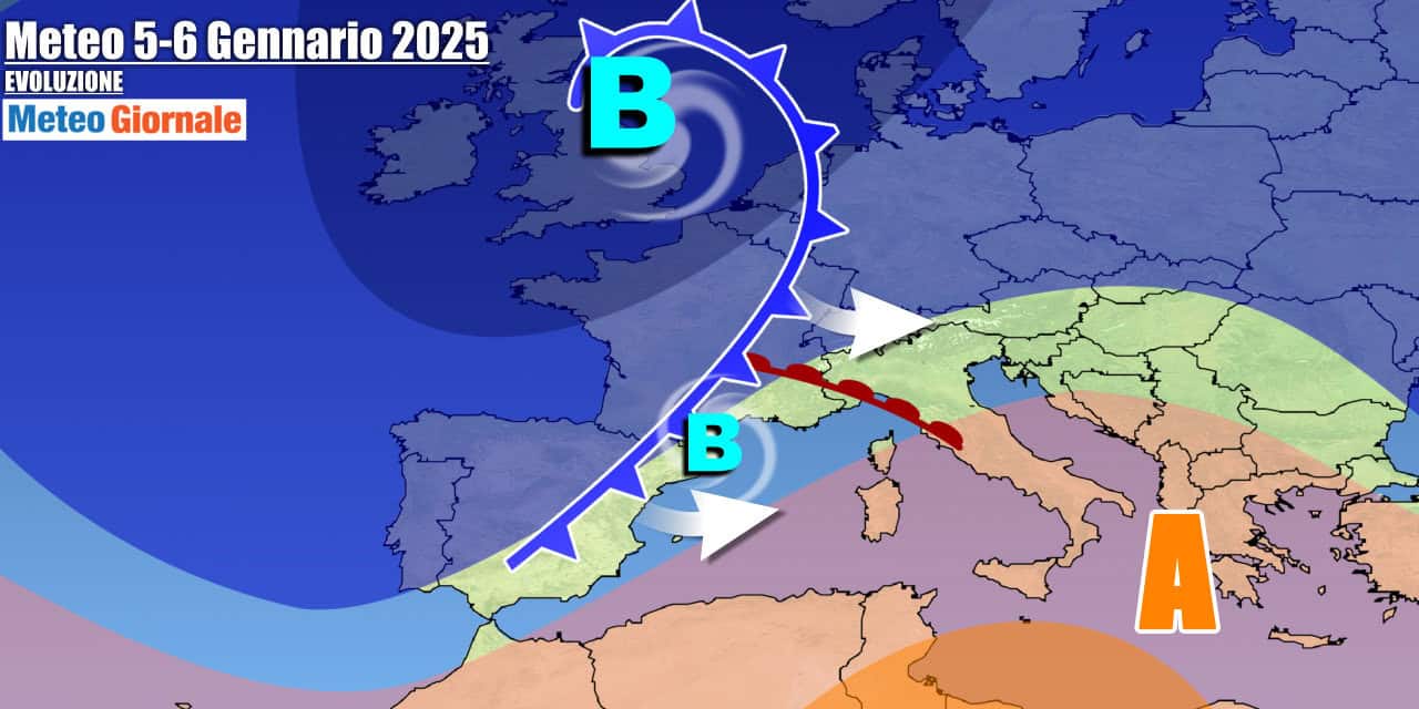 Meteo Italia: da una perturbazione all’altra, Befana con pioggia e neve