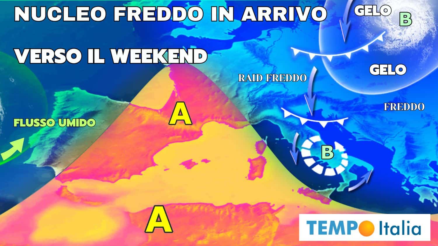 Raid freddo nel weekend. Le aree interessate con neve