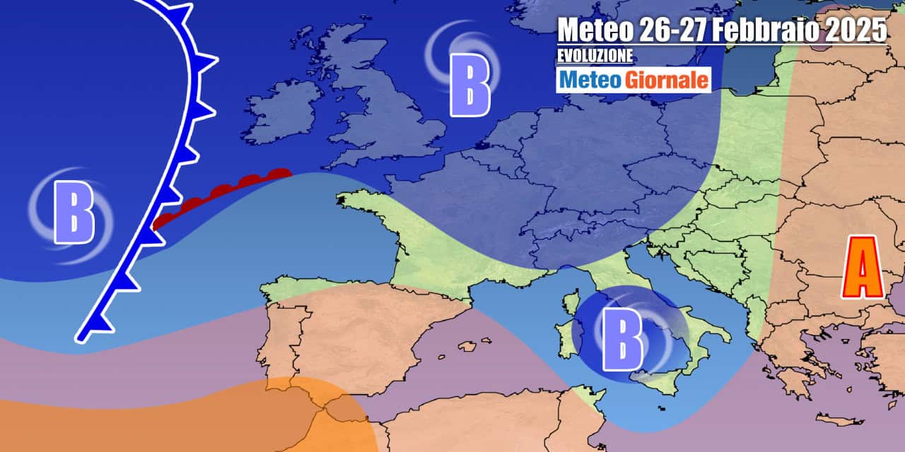 Meteo 7 Giorni: pioggia e neve in settimana, arriva un ciclone sull’Italia