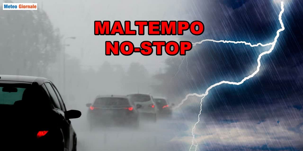 Meteo: maltempo senza fine, inizio settimana con tante piogge