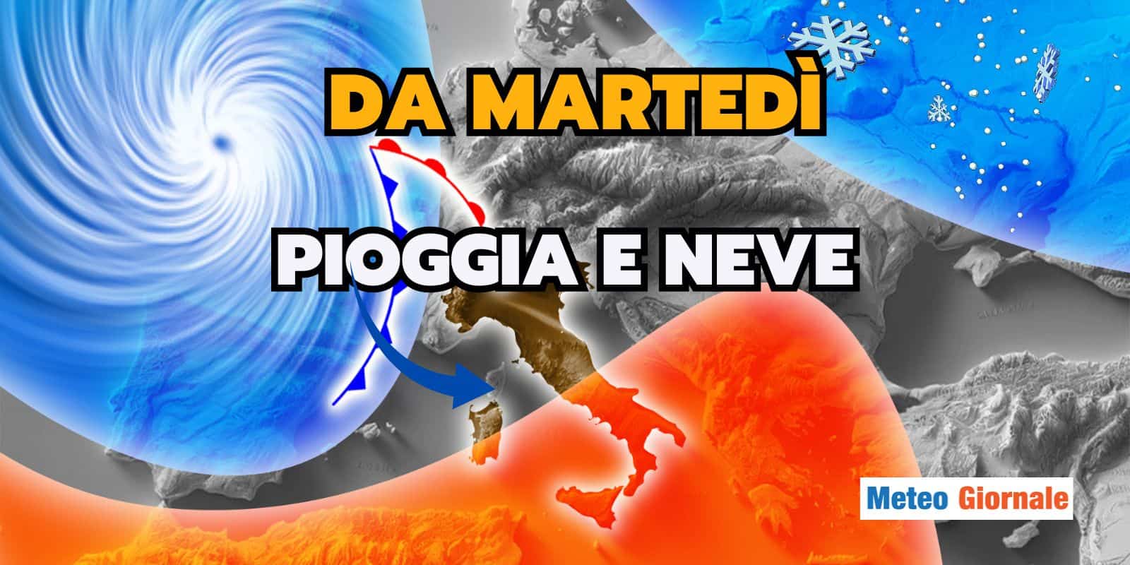 Meteo: il maltempo entra nel vivo, serie di perturbazioni portano PIOGGIA e NEVE