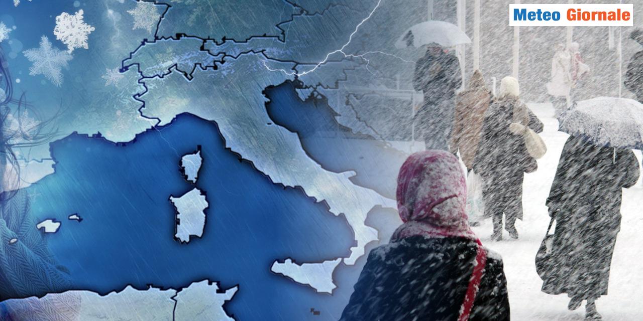 Meteo: imminente neve a quote molto basse, ecco le regioni colpite in pieno