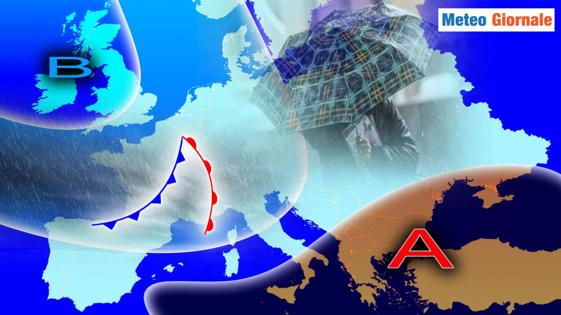 Meteo a 15 giorni con frequente MALTEMPO. Temperature invernali