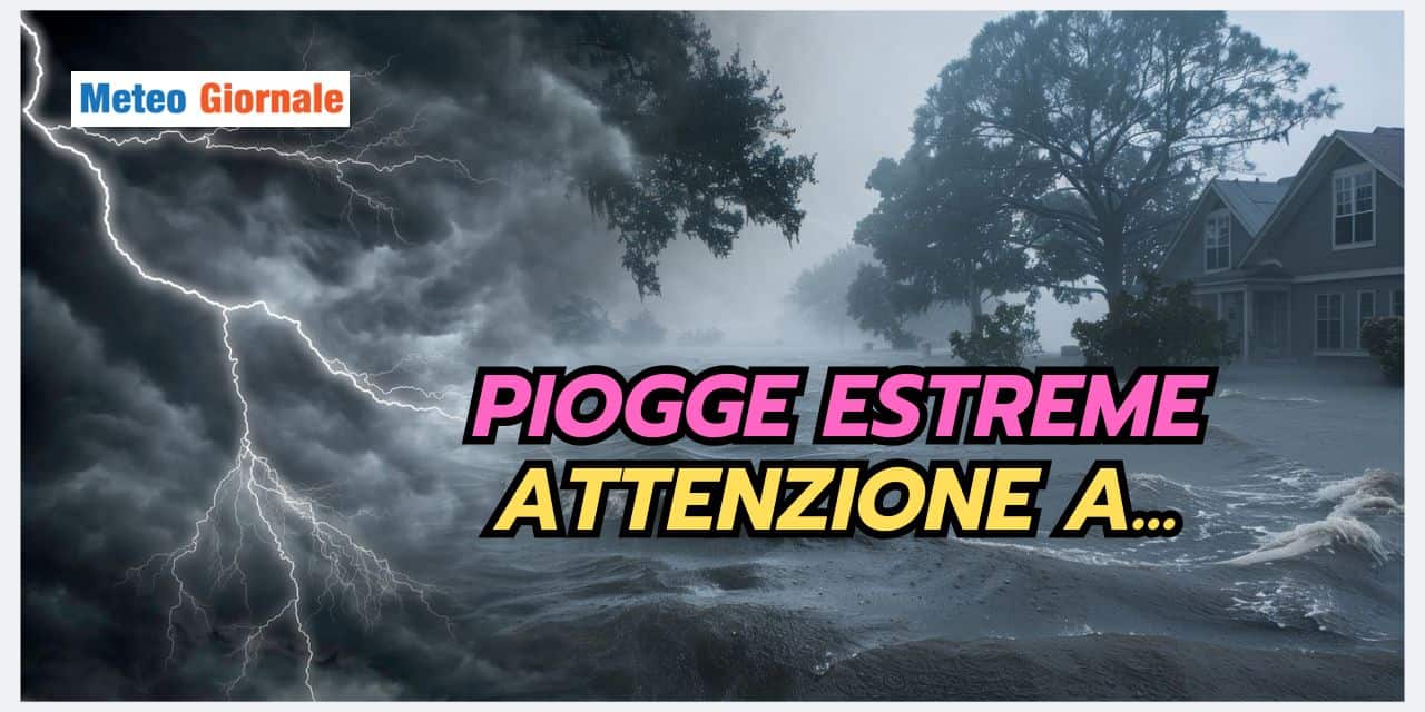 Meteo prossimi giorni: piogge ESTREME su queste Regioni