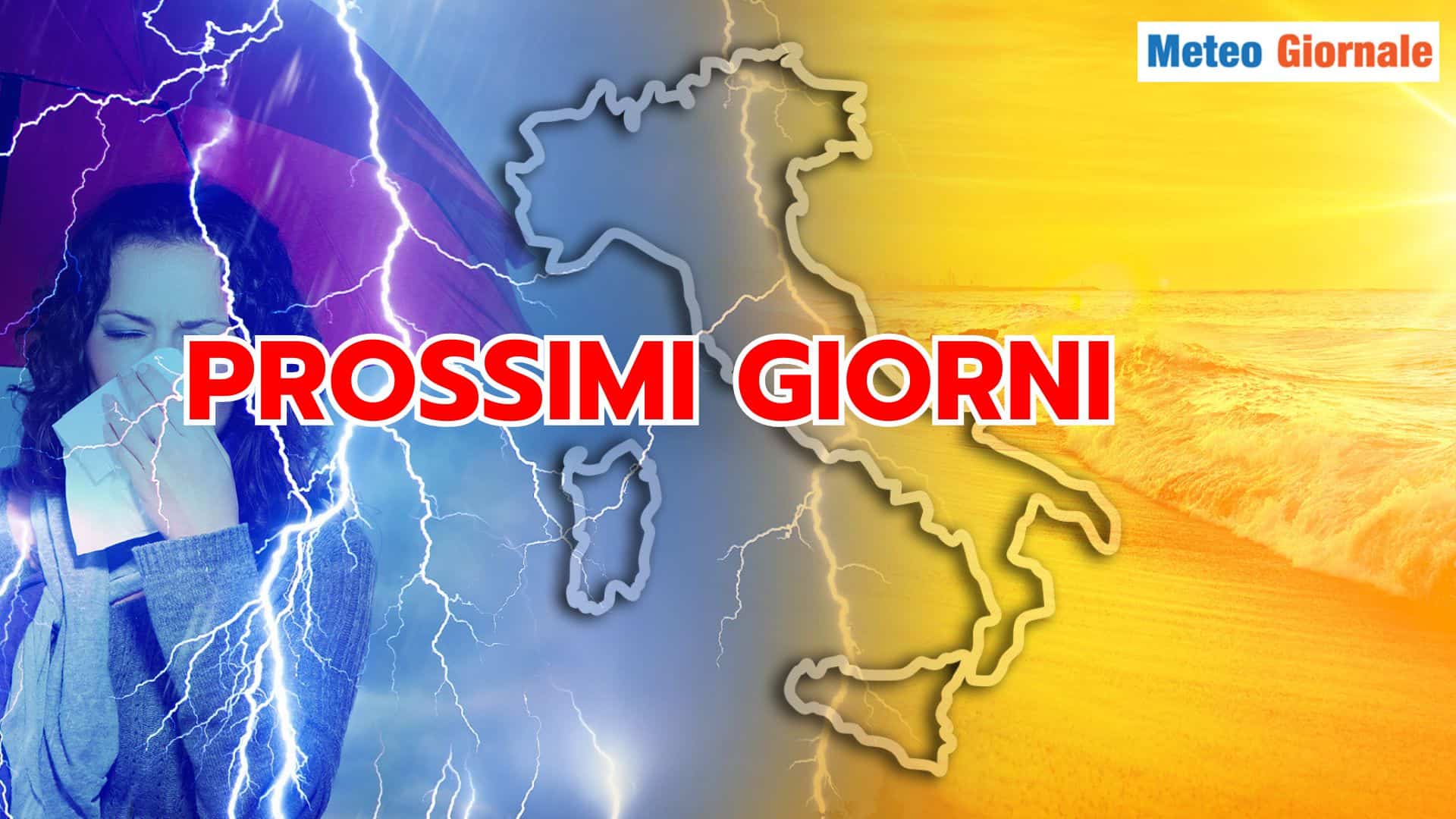 Il Meteo dei prossimi 3-4 giorni: forte instabilità, anche SOLE