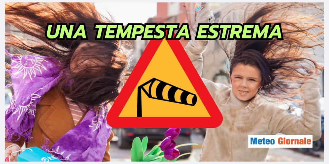 Tempesta di vento STORICA: 150 km orari, evento meteo estremo