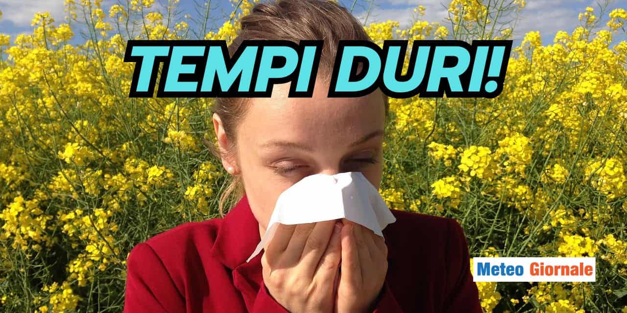 Meteo prossimi periodi: tempi DIFFICILI per chi soffre di ALLERGIA