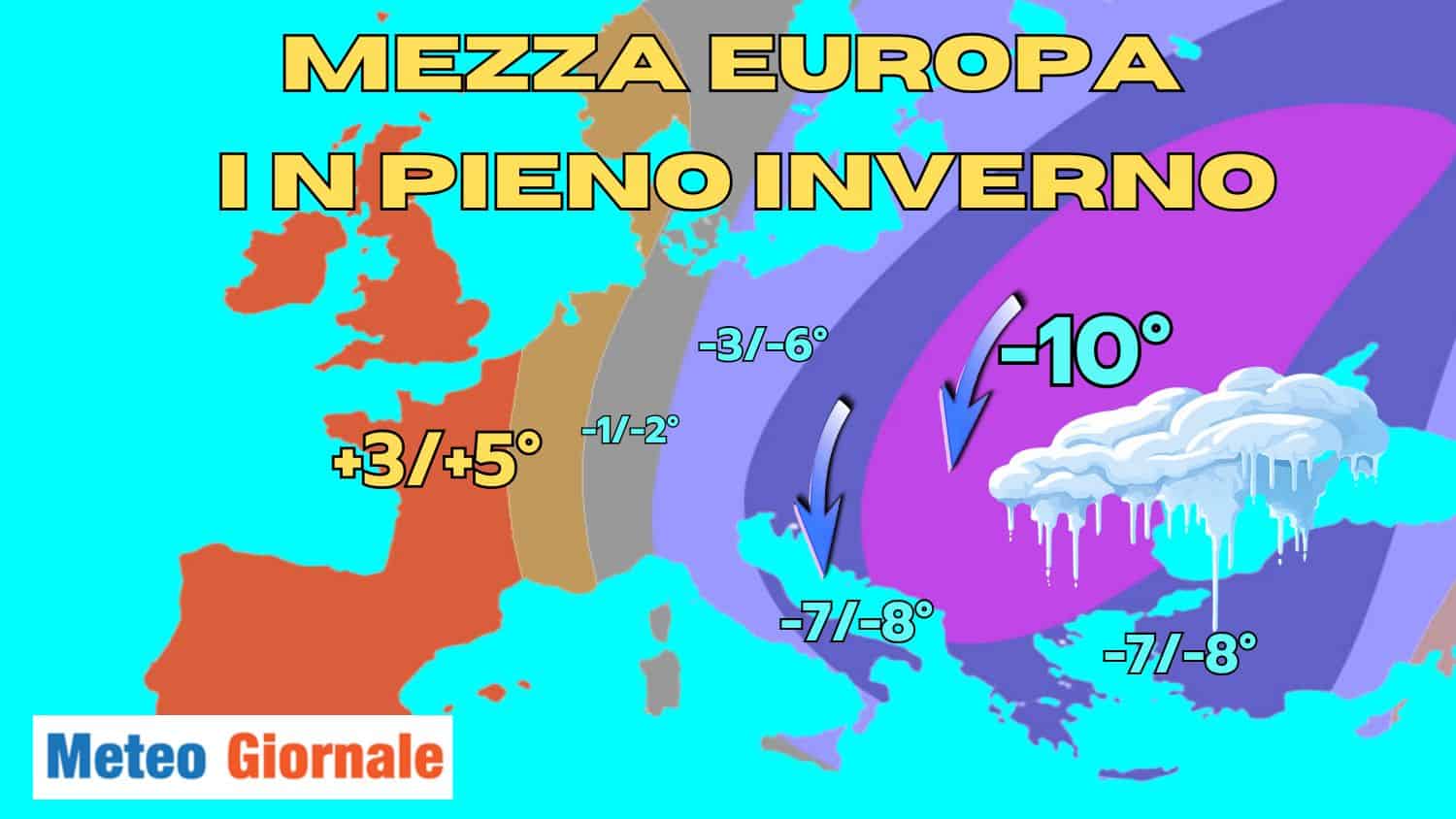 Tanto freddo e tanta neve su mezza Europa. Ecco dove con mappe