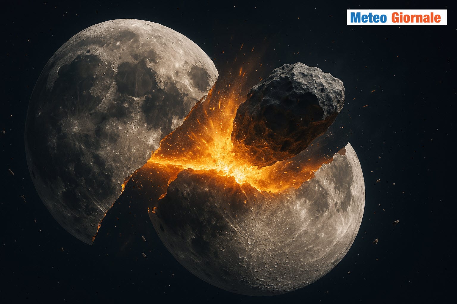 Se la LUNA fosse spaccata in due da un Asteroide gigante