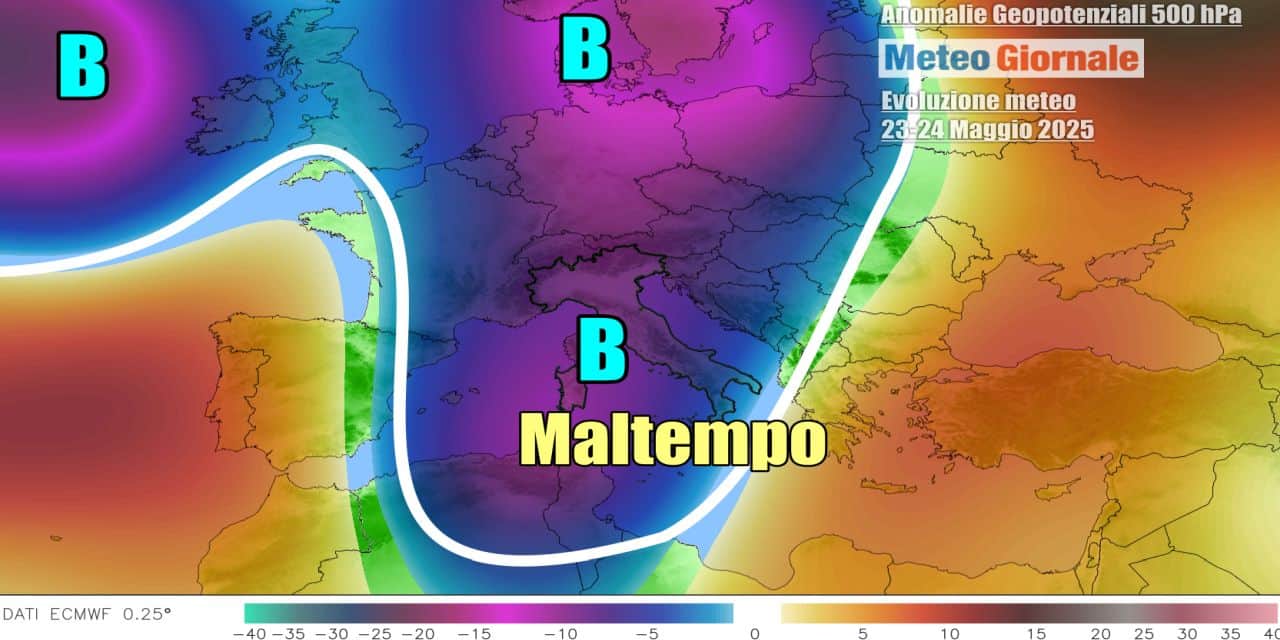 Molte piogge e temporali per il resto della settimana