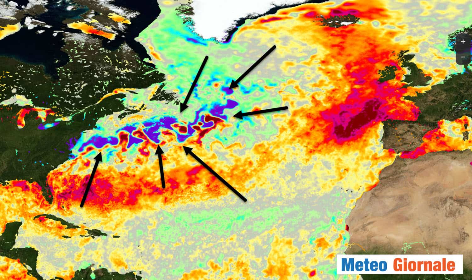 Meteo, in Atlantico il nuovo volto del “Blob”