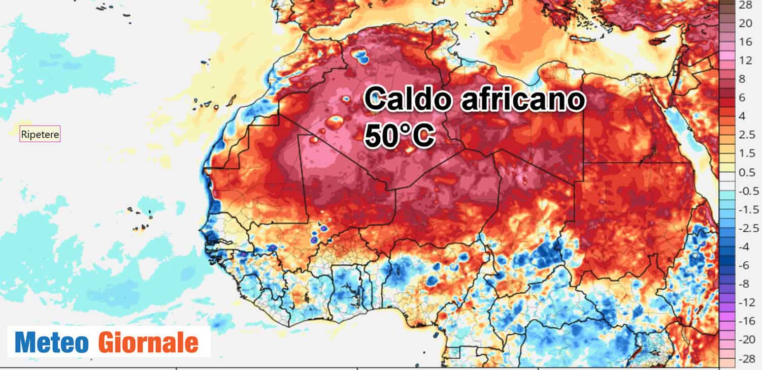 Meteo, caldo esplosivo nel Nord Africa a oltre 50 gradi. Ci riguarda