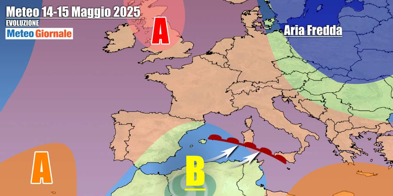 Meteo 7 Giorni: da Giovedì 15 Ciclone Mediterraneo, con anche nubifragi
