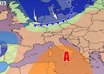 Fronte freddo in arrivo verso le Alpi e tempo che cambierà da Domenica 4 Maggio