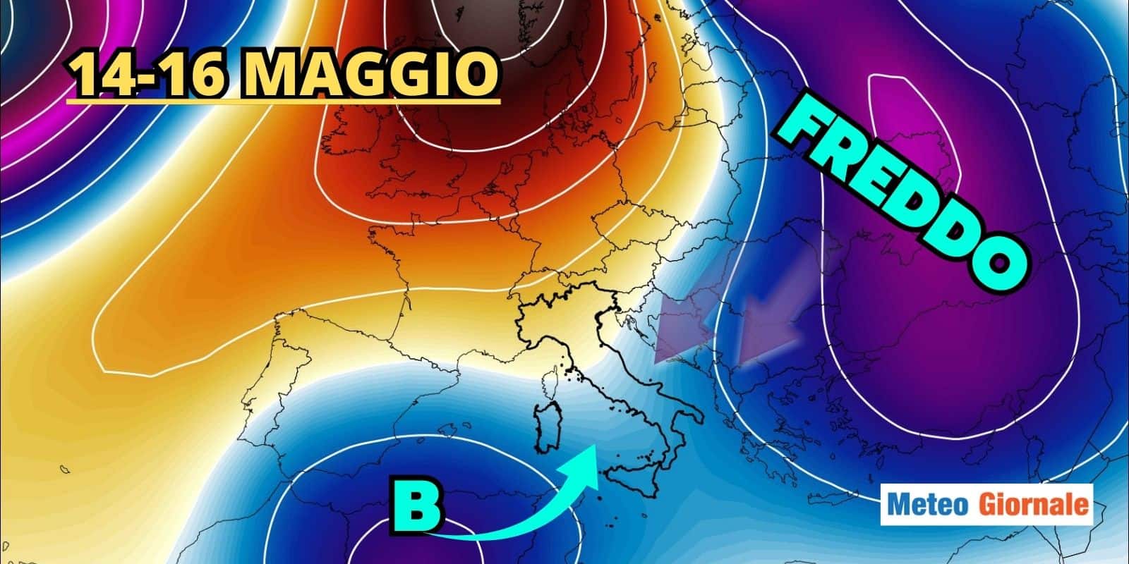 Meteo: 14-16 Maggio sotto MINACCIA CICLONE, le aree più a rischio