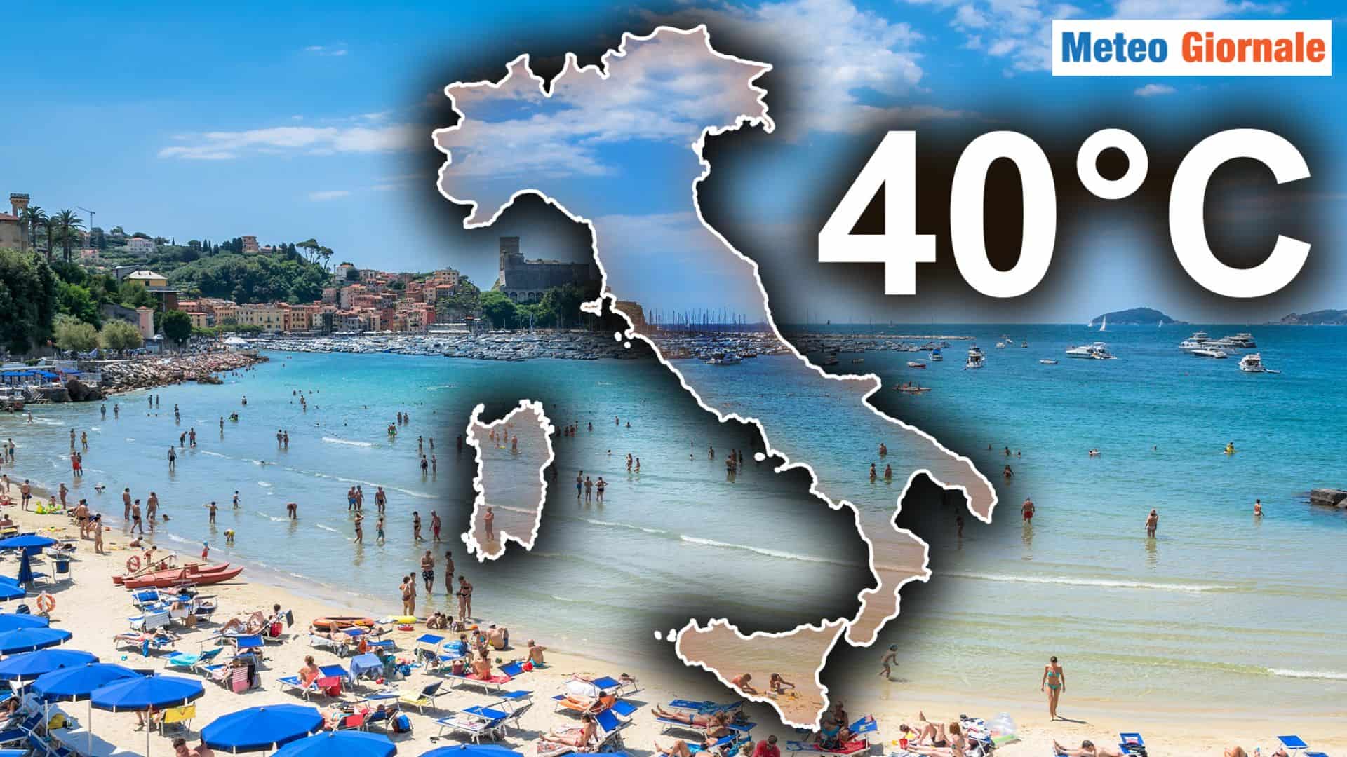 Arrivano conferme Meteo: ai 40°C manca poco