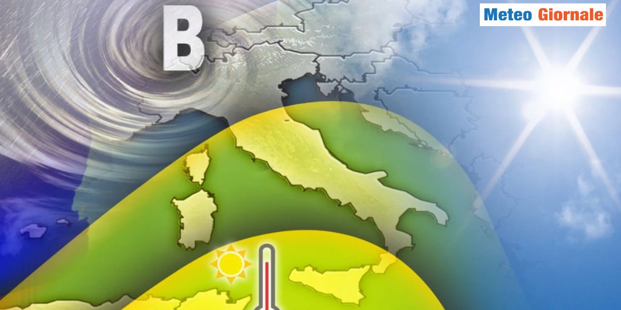 Temperature ancora elevate, ma un vortice d'aria fresca preme da nord