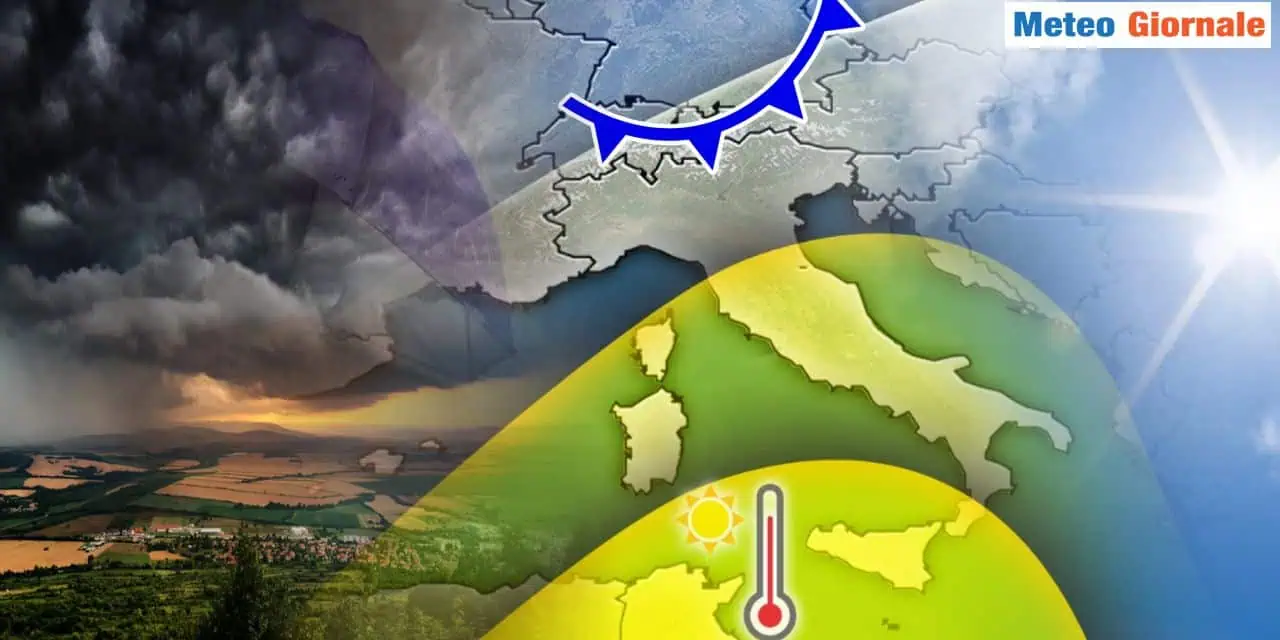 Fronte temporalesco sulle Alpi, per il resto sole e caldo