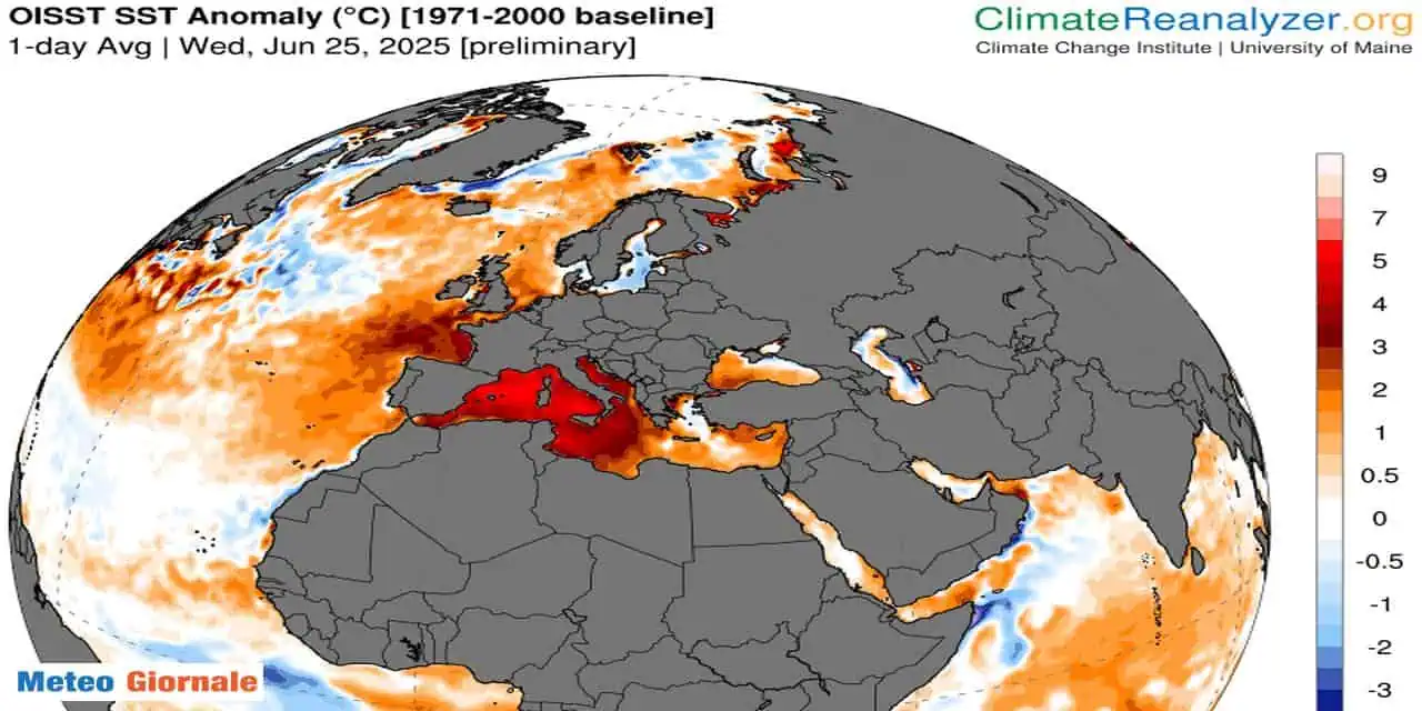 Il Mediterraneo รจ il piรน caldo del Pianeta