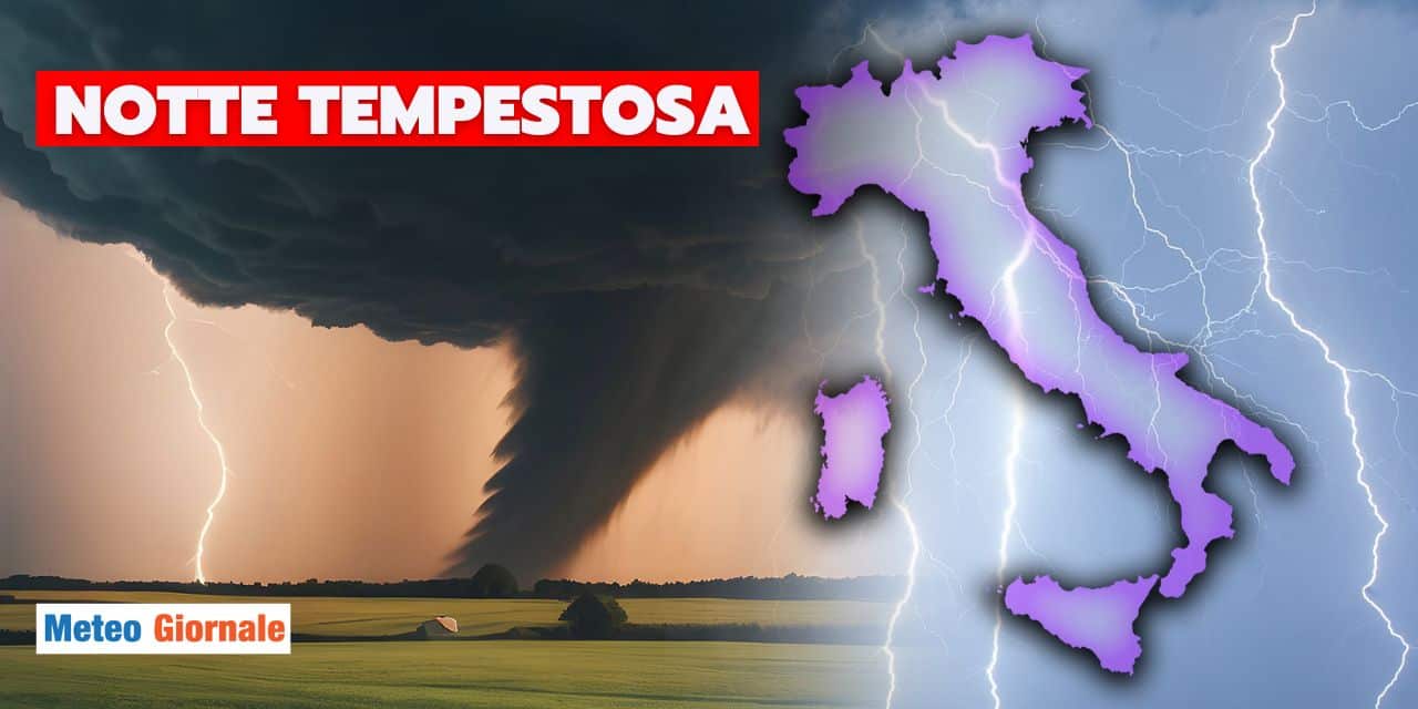 Meteo: tempesta di fulmini, pioggia e grandine tra Domenica e Lunedì