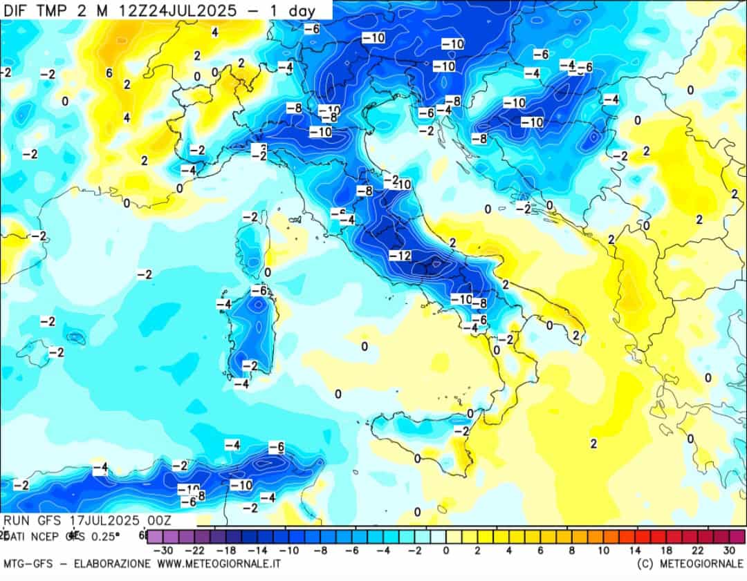 Meteo: prossima settimana Caldo ESTREMO, ma dopo una SVOLTA clamorosa 2 Irruzione polare temperature 24 luglio